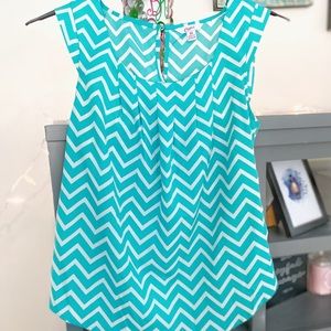 Teal Chevron Babydoll Shirt